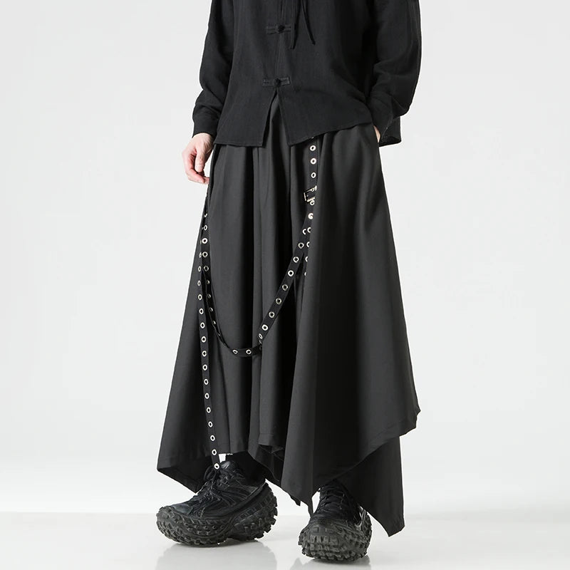 Harajuku Japandi Wide Leg Linen Cotton Trousers - Detail | Urban Wear Outsiders
