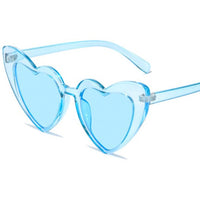 Thumbnail for Heart Shape Sunglasses Glitter Frame Sun Shades - Light Blue
