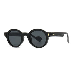 Round Frame Sunglasses Dark Lens Black