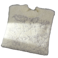 Thumbnail for Furry Lazy Round Neck Sweater - White-White / One Size