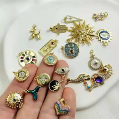 Gold Charms With Shapes For Necklaces Earrings and Bracelets