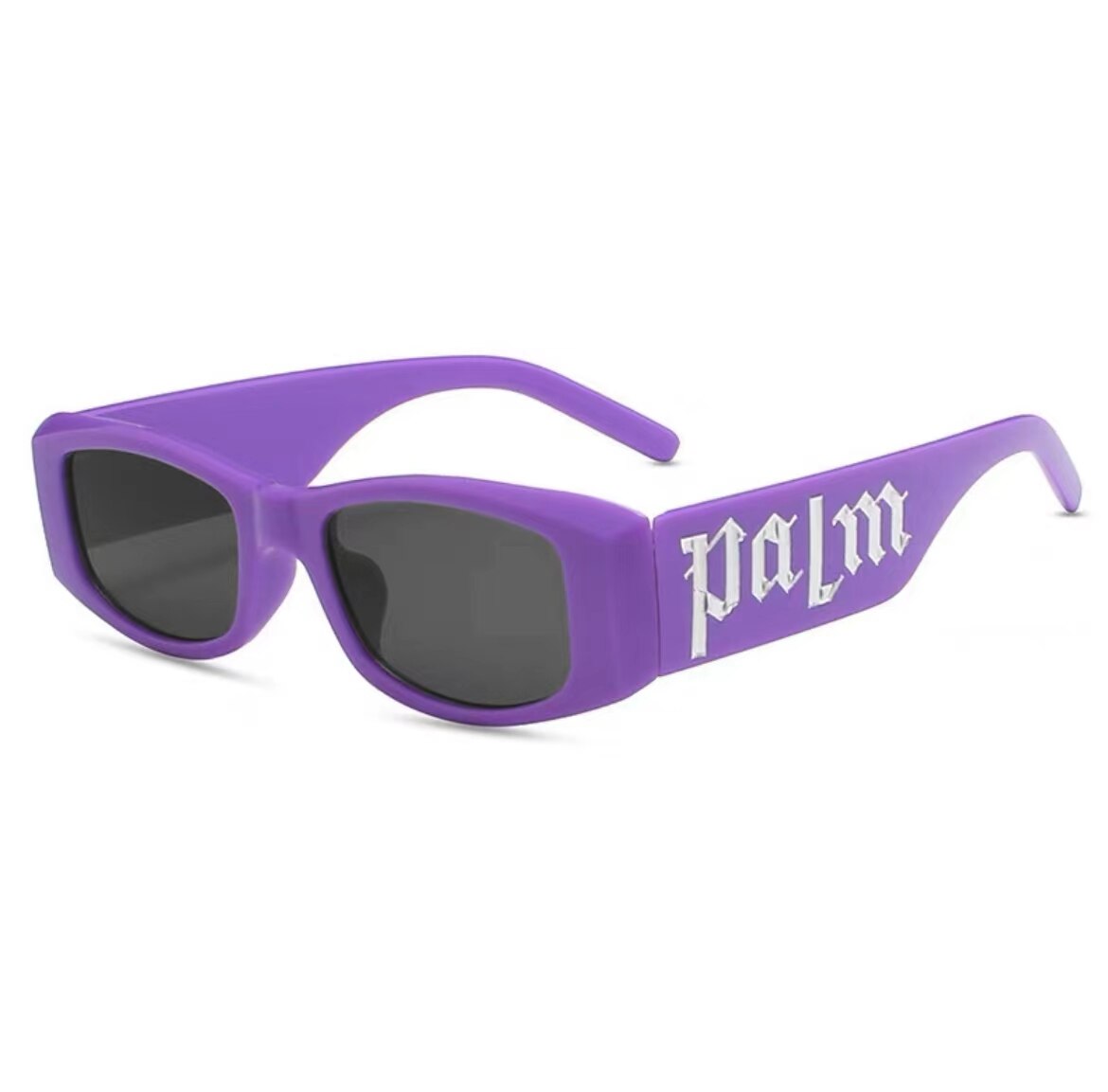Y2K Fashion Rectangle Shape Colorful Sunglasses - Purple /