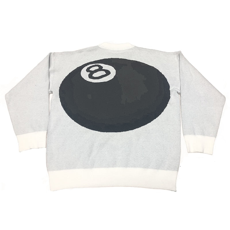 Billiards 8 Ball Knitted Sweater - Gray / M