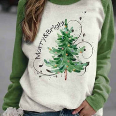 3D Christmas Printing Sweatshirt - White/Green / M