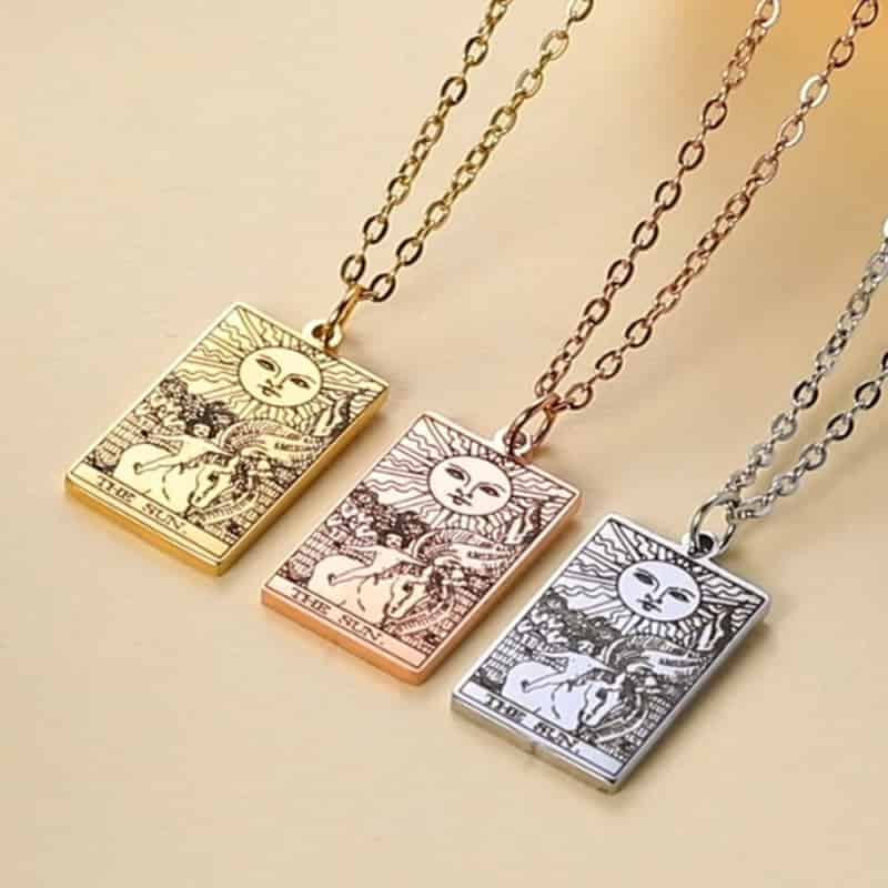 Dawapara Tarot Cards Amulet Stainless Steel Necklace