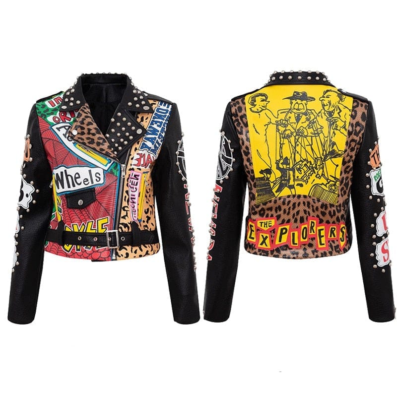 Chaquetas Rocker Con Tachuelas Y Parches