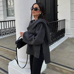 Harajuku Japandi Asymmetric Linen Cotton Jacket - Back View | Urban Wear Outsiders