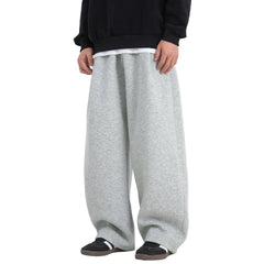 Zen Minimalist Pleated Elastic Waist Drawstring Cotton Denim Trousers - Front View | Urban Wear Outsiders