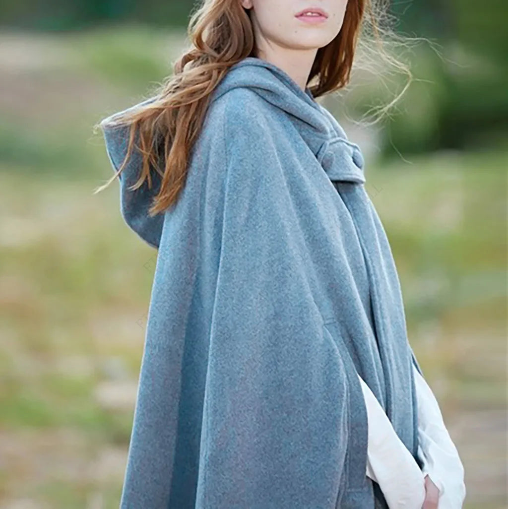 Vintage Medieval Poncho Cloak Hooded Cape Coat