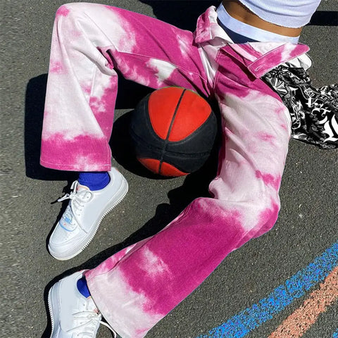 Color Explosion Fuchsia Denim Pants