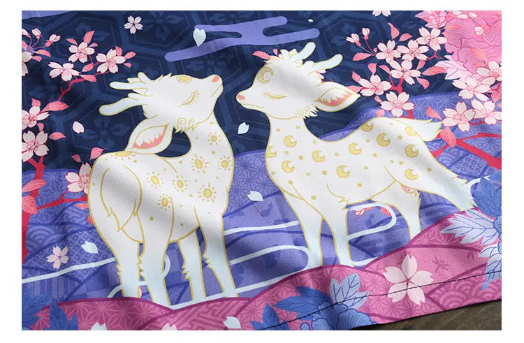 Japanese Deer & Flower Kimono