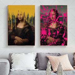 Mona Lisa Abstract Painting Modern Wall Art Canvas