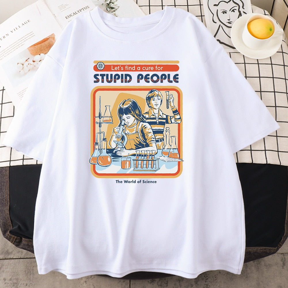 A Cure For Stupid People T-shirt - White / S - T-Shirt