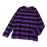 Thumbnail for Striped Oversize Sweatshirt Long Sleeve - Purple / M -