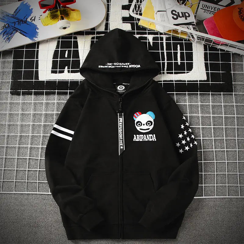 Abipanda Hooded Zipper Jacket for Best Urban Style Black / M