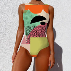 Abstract Colorful Graffiti One-Piece Swimsuit