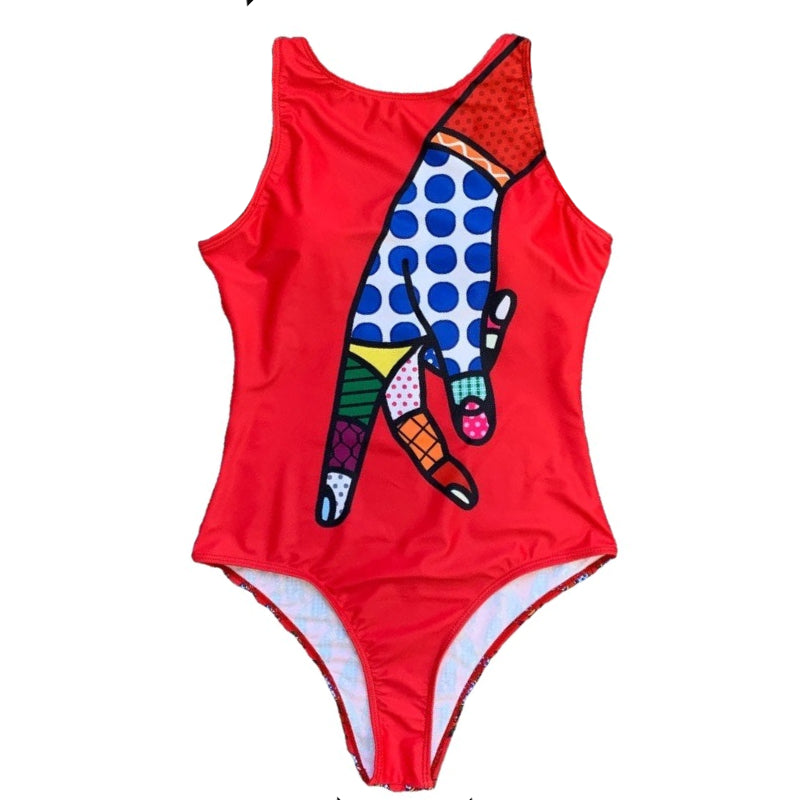 Abstract Colorful Graffiti One-Piece Swimsuit