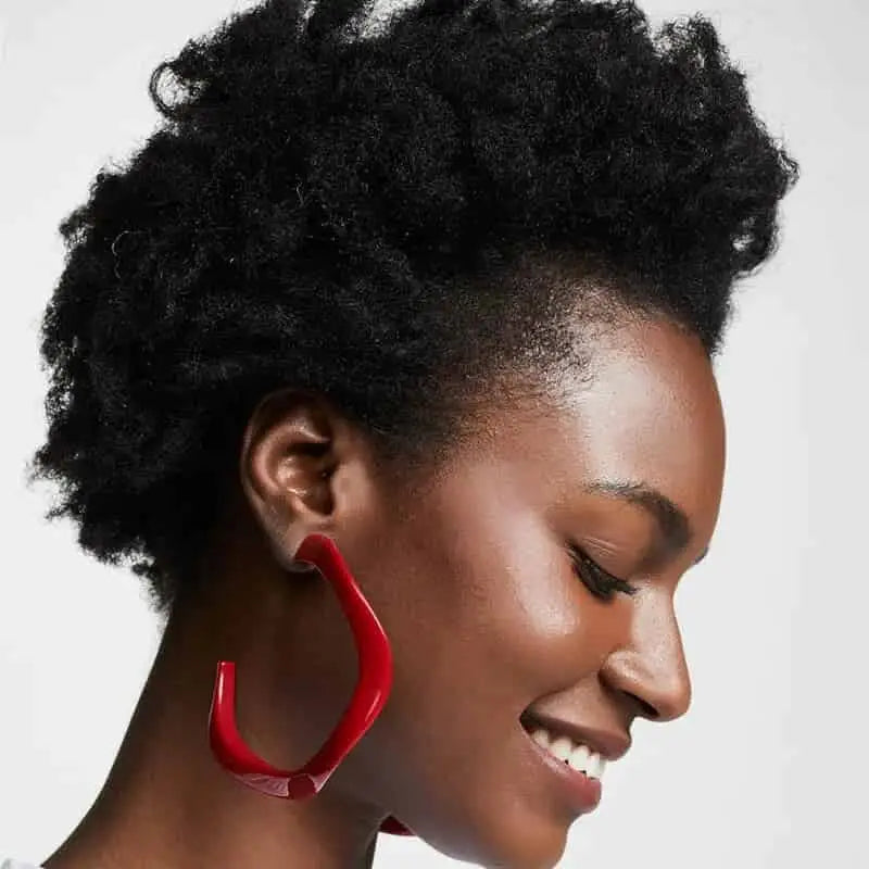 Acetate Resin Round C Hoop Earrings