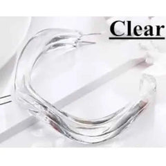 Acetate Resin Round C Hoop Earrings