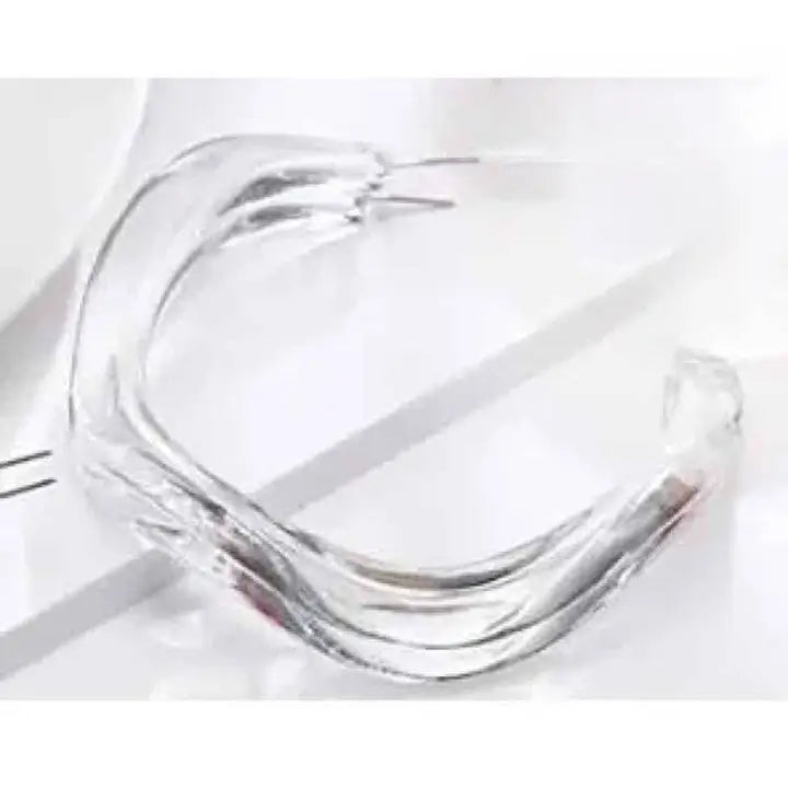 Acetate Resin Round C Hoop Earrings