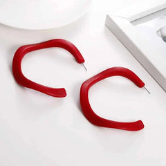 Acetate Resin Round C Hoop Earrings