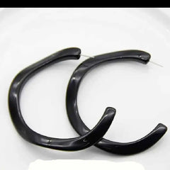 Acetate Resin Round C Hoop Earrings