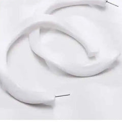 Acetate Resin Round C Hoop Earrings