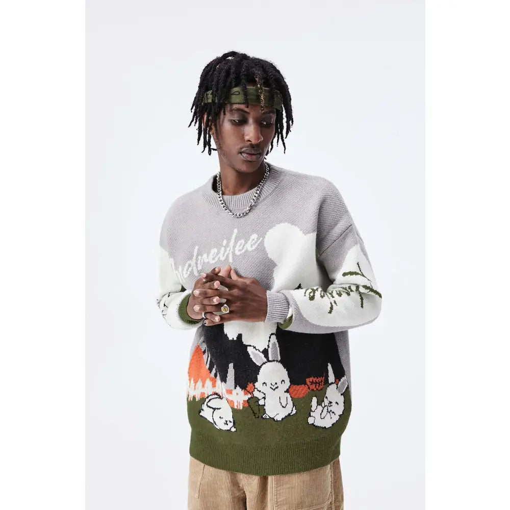Acrylic Andreilee Long Sleeve Rabbit Sweater