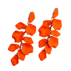 Acrylic Flower Petals Long Dangle Earrings
