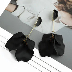 Acrylic Flower Petals Long Dangle Earrings