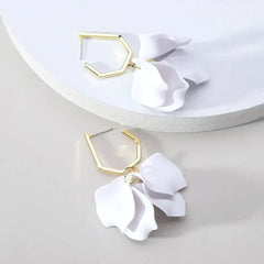 Acrylic Flower Petals Long Dangle Earrings