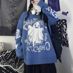 Acrylic Fun Cartoon Knitting Oversized Sweater