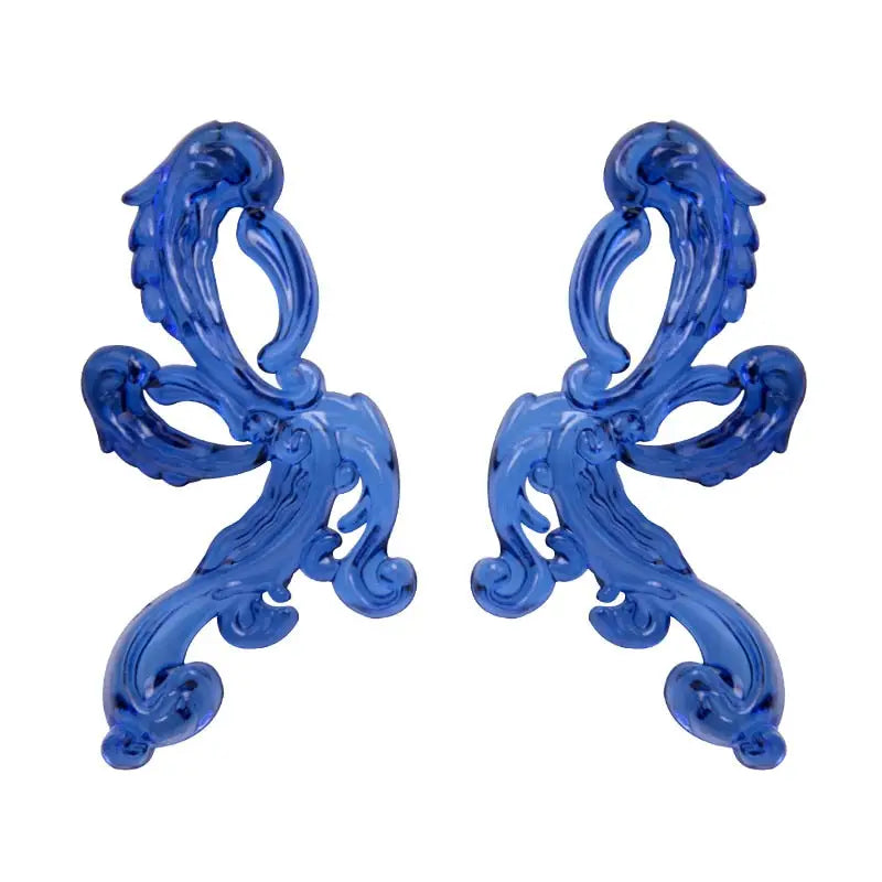 Acrylic Phoenix Drop Earrings Blue / One Size