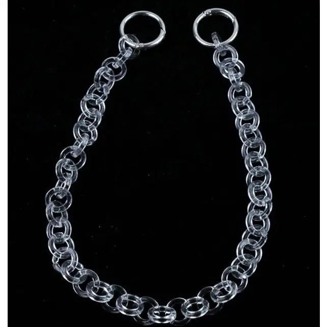Acrylic Transparent Waist Chain with Zinc Alloy Links White