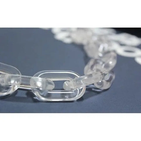 Acrylic Transparent Waist Chain with Zinc Alloy Links White