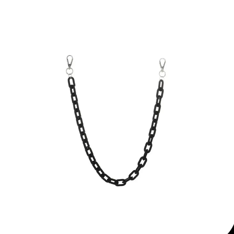 Aesthetic Acrylic-Metallic Waist Chain - Black / One Size