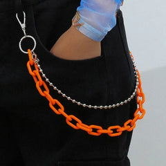 Aesthetic Acrylic-Metallic Waist Chain for Stylish Outfits