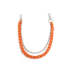 Aesthetic Acrylic-Metallic Waist Chain - Orange. / One Size