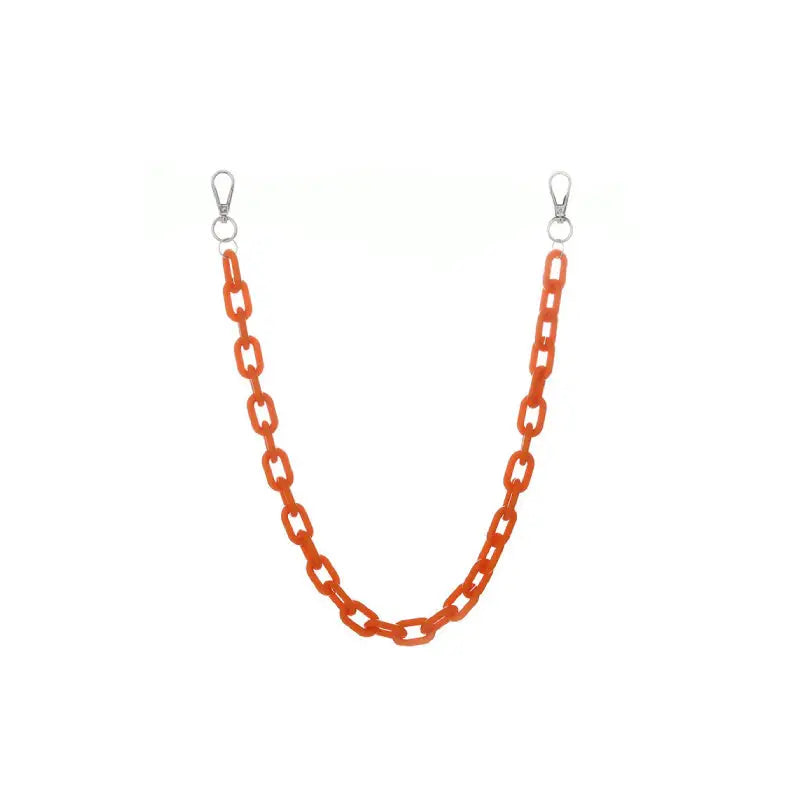 Aesthetic Acrylic-Metallic Waist Chain - Orange / One Size