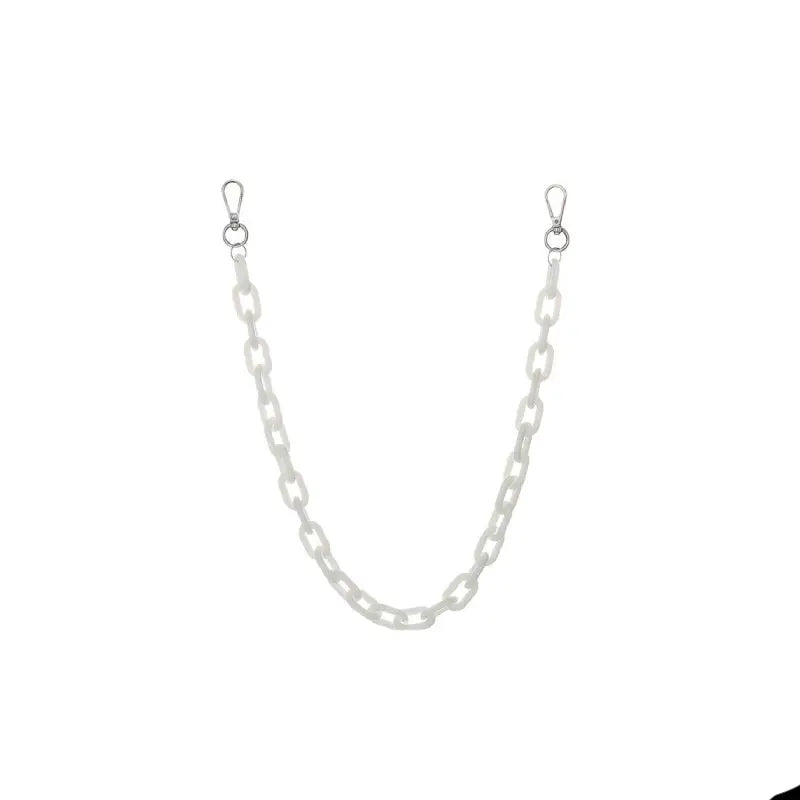 Aesthetic Acrylic-Metallic Waist Chain - White / One Size