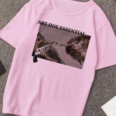 Aesthetic Ancient Sculpture Vaporwave Medusa T-Shirt Rose
