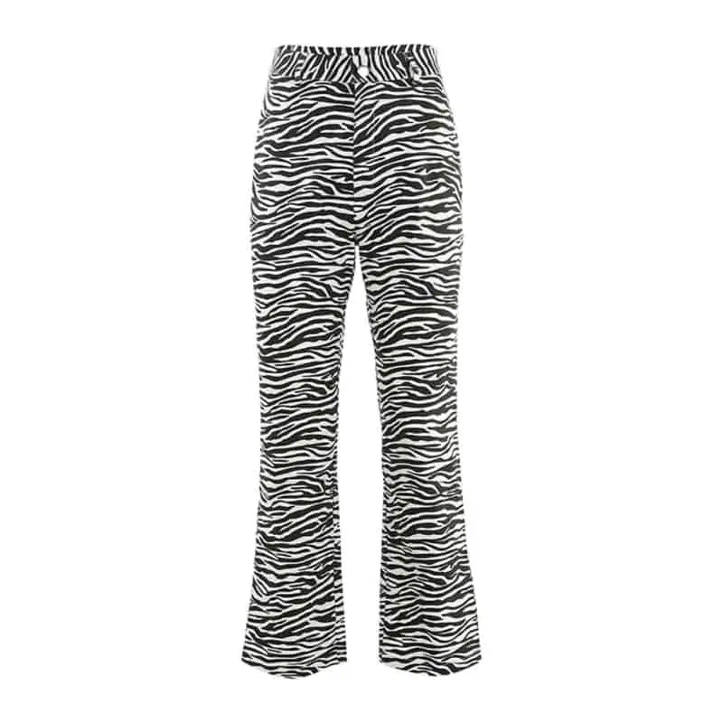 Aesthetic Animal Print Zebra Pants