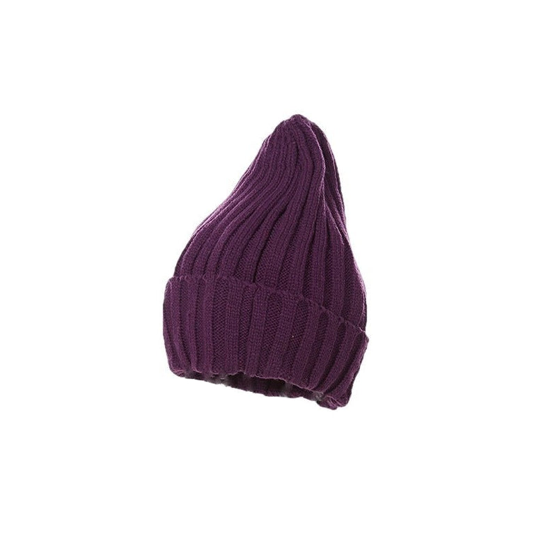 Aesthetic Beanie Knitted Hat - Dark purple / One Size - Warm