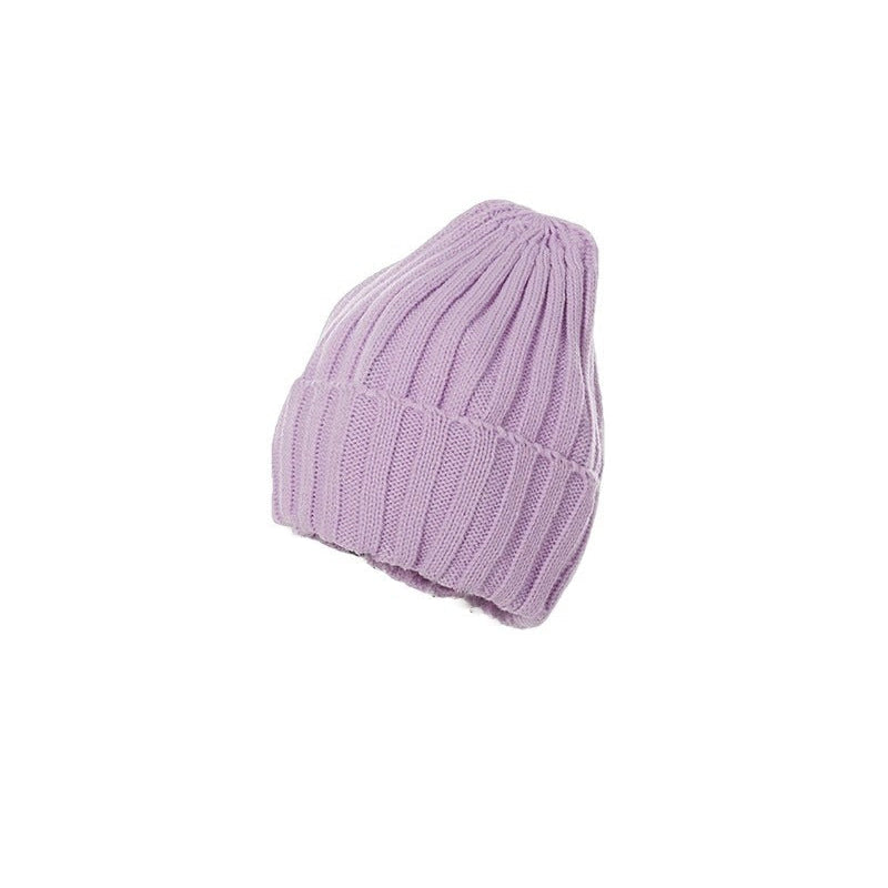 Aesthetic Beanie Knitted Hat - Light purple / One Size -