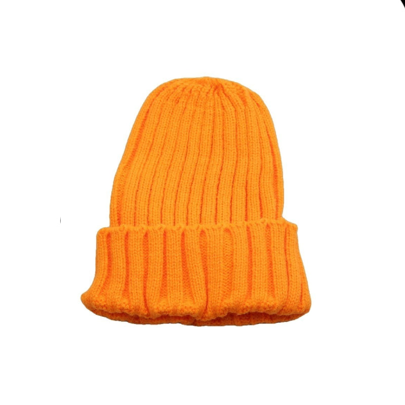 Aesthetic Beanie Knitted Hat - Orange yellow / One Size -
