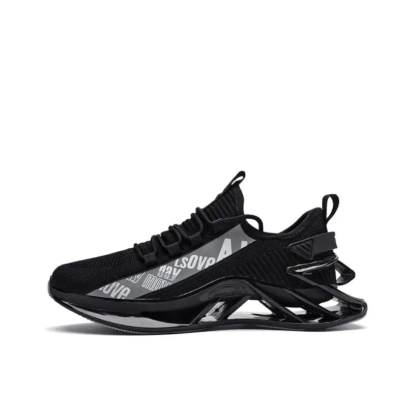 Aesthetic Blade Breathable Lace Up Sneakers - Black / 39