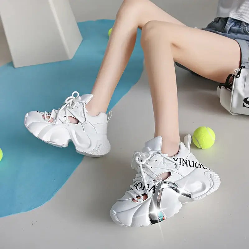 Aesthetic Chunky Lace Up Vulcanize Sneakers