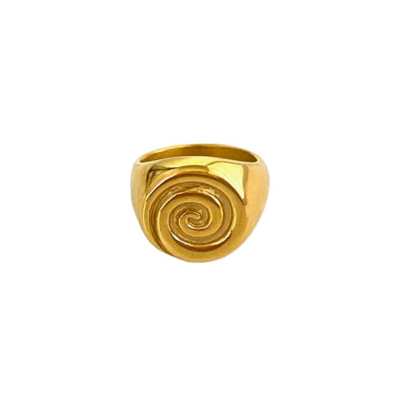 Aesthetic Conch Spiral Stainless Steel Chunky Ring / 7