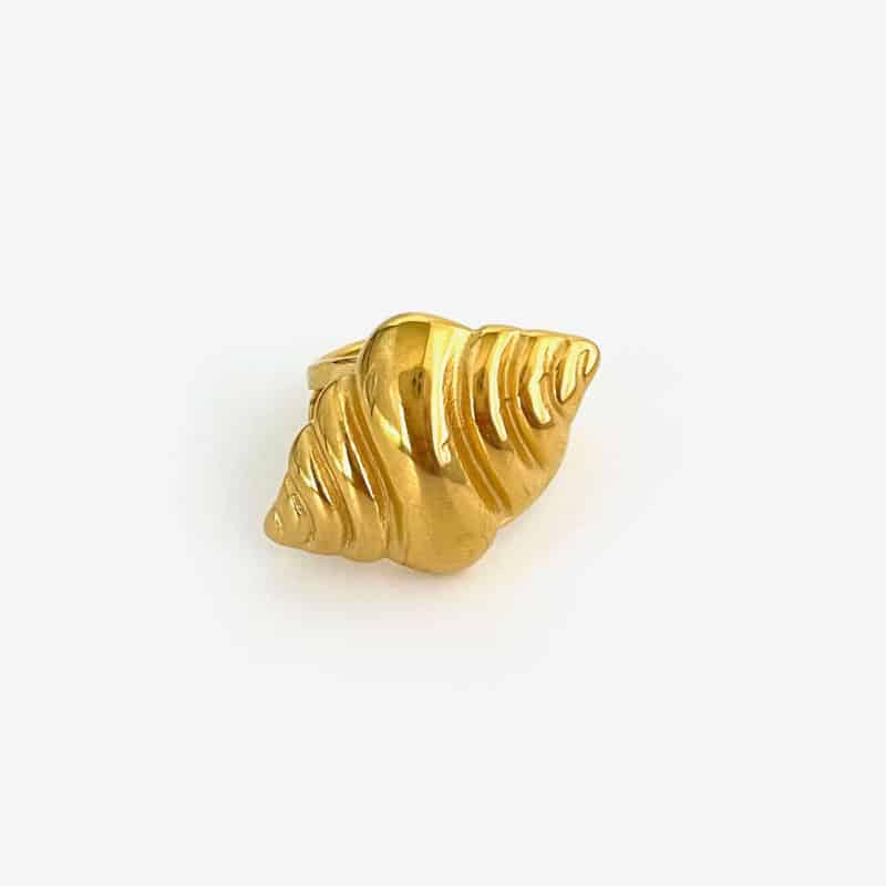 Aesthetic Conch Spiral Stainless Steel Chunky Ring Open / 7