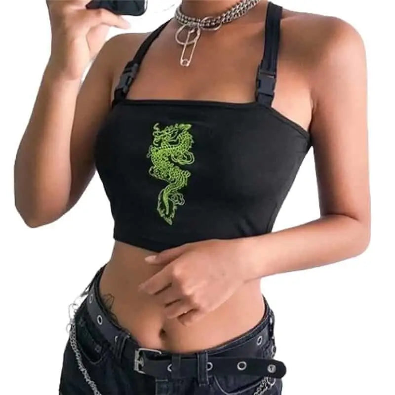 Aesthetic Dragon Crop Top for Streetwear Fashion